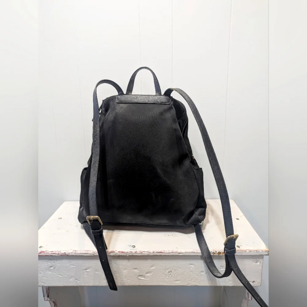 Kate Spade Black Nylon Backpack Laptop Travel Work‎ Bag